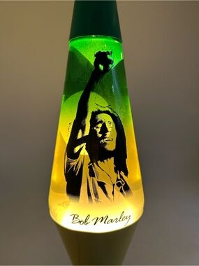 Bob Marley Collectible  Lava Rasta Colored Tint Lamp 14.5" Works (Read Desc)